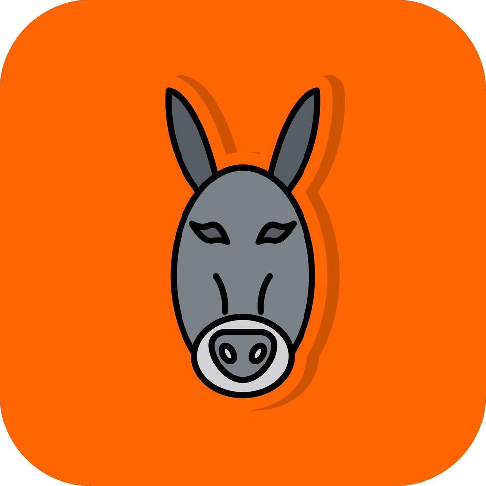 Burro lleno naranja antecedentes icono vector