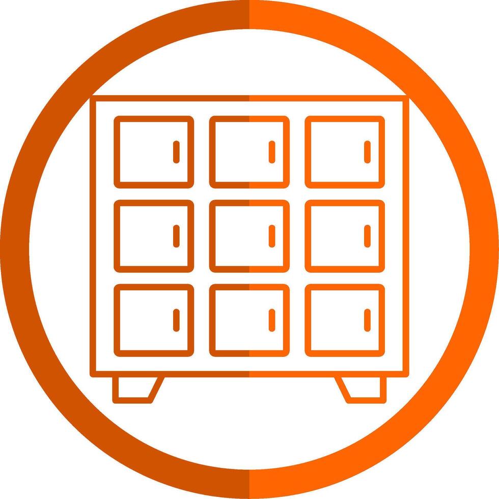 Locker Line Orange Circle Icon vector