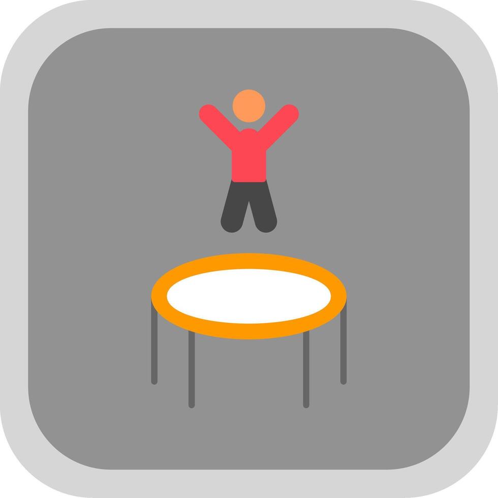 Trampoline Flat Round Corner Icon vector