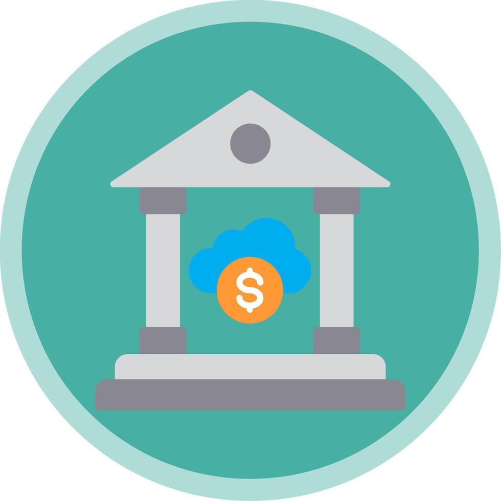 Cloud Banking Flat Multi Circle Icon vector