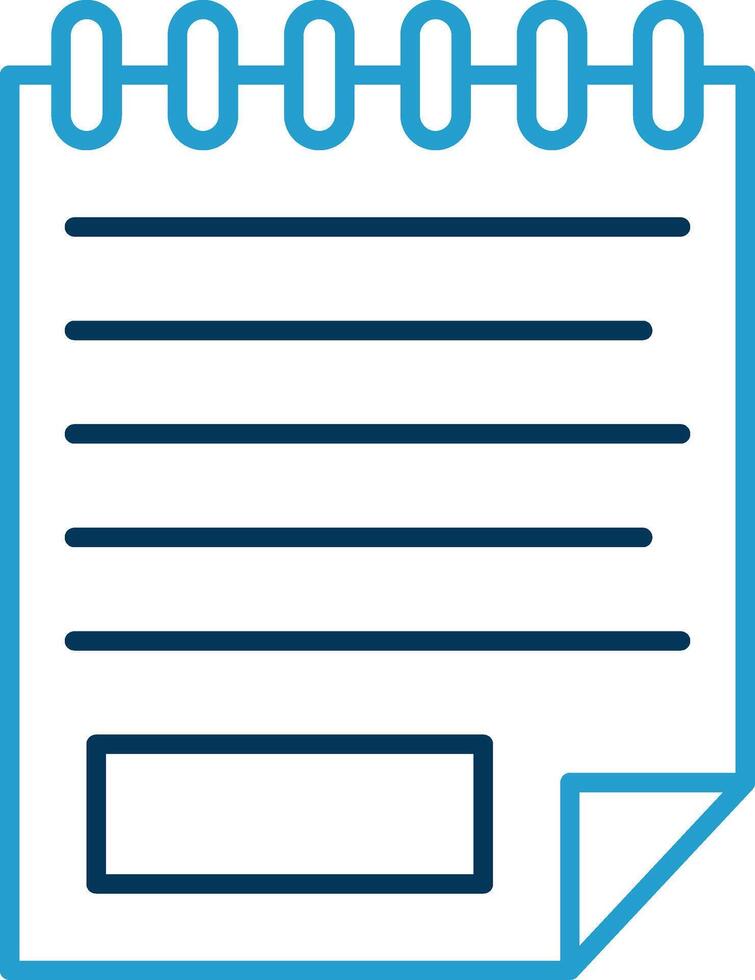 Note Line Blue Two Color Icon vector