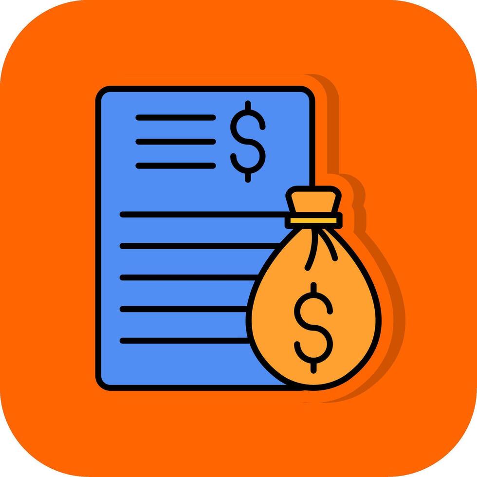 Stocks Filled Orange background Icon vector