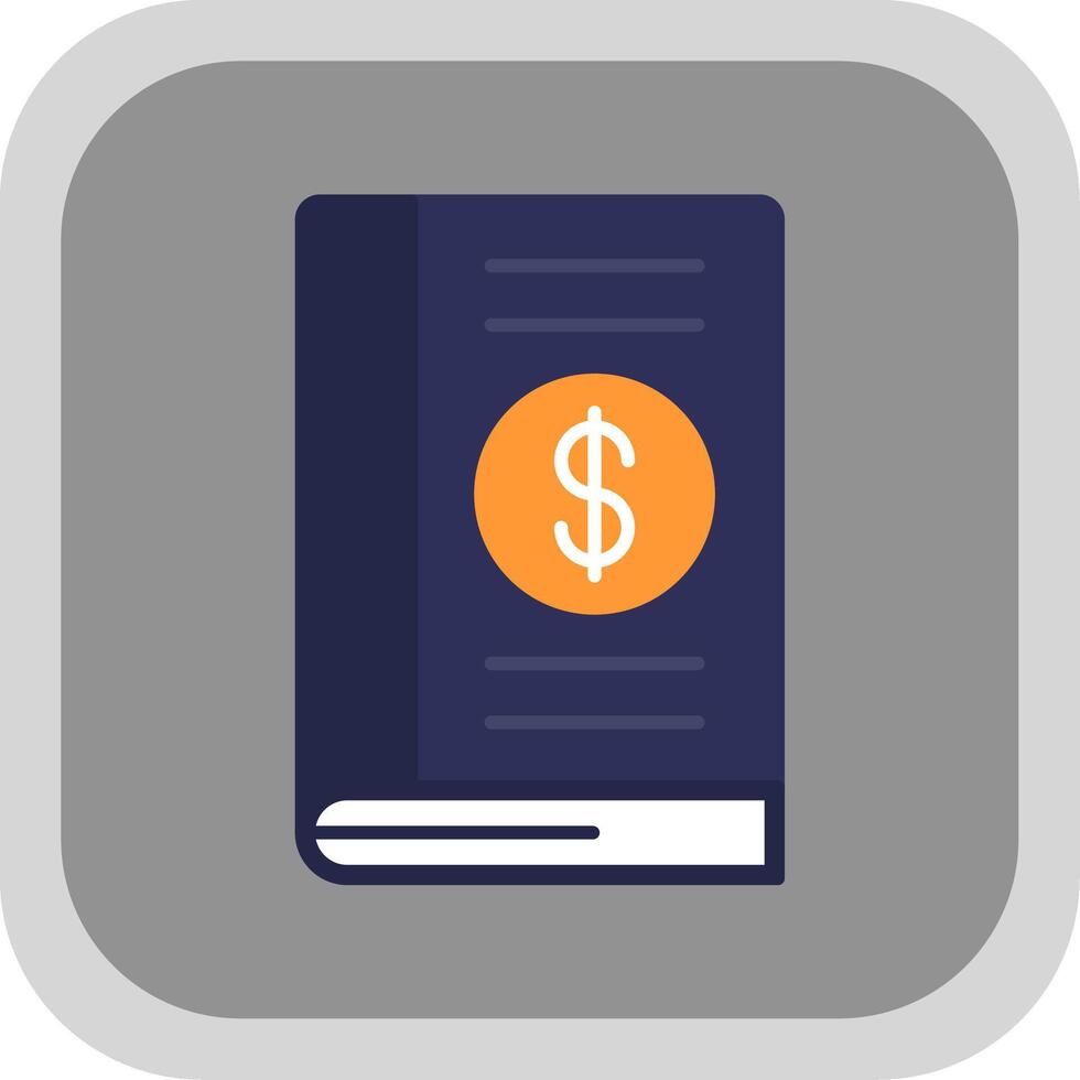 Accounting Book Flat Round Corner Icon vector