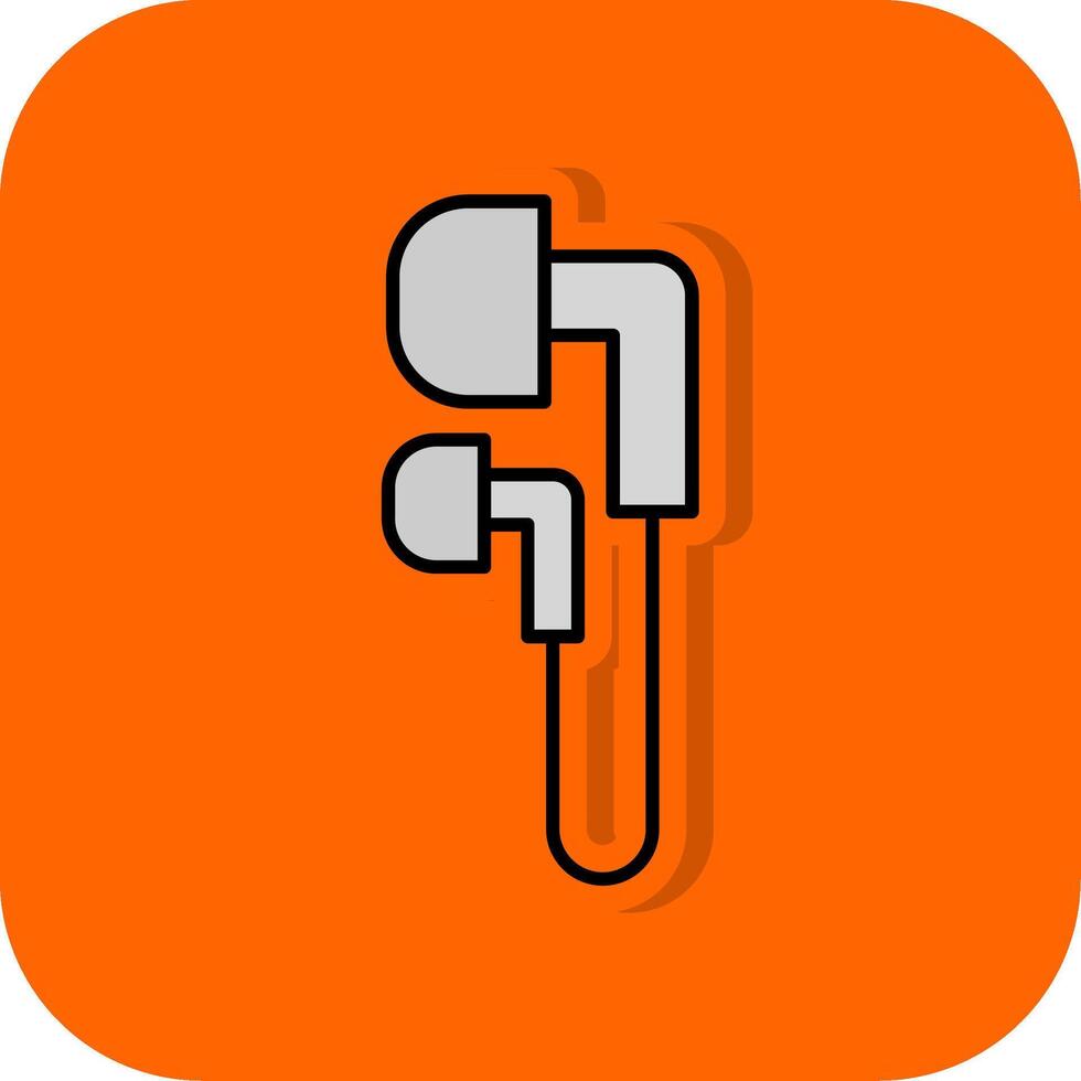 auriculares lleno naranja antecedentes icono vector