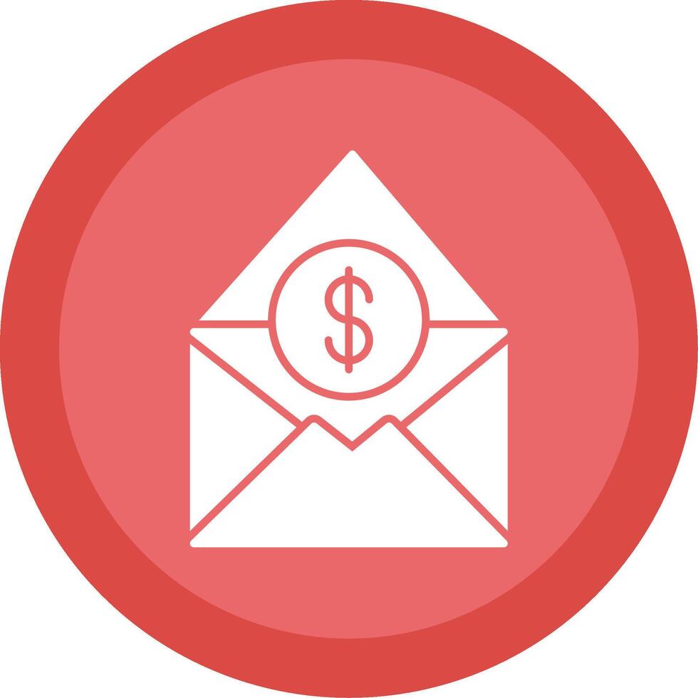 Salary Mail Glyph Multi Circle Icon vector
