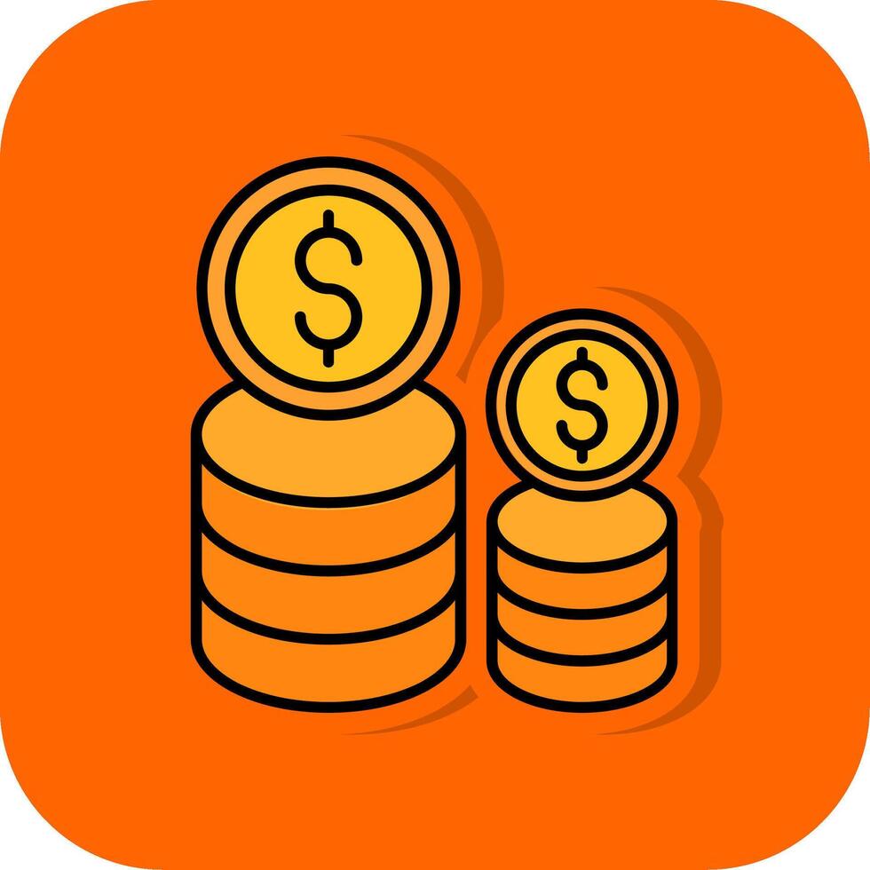 Profit Filled Orange background Icon vector