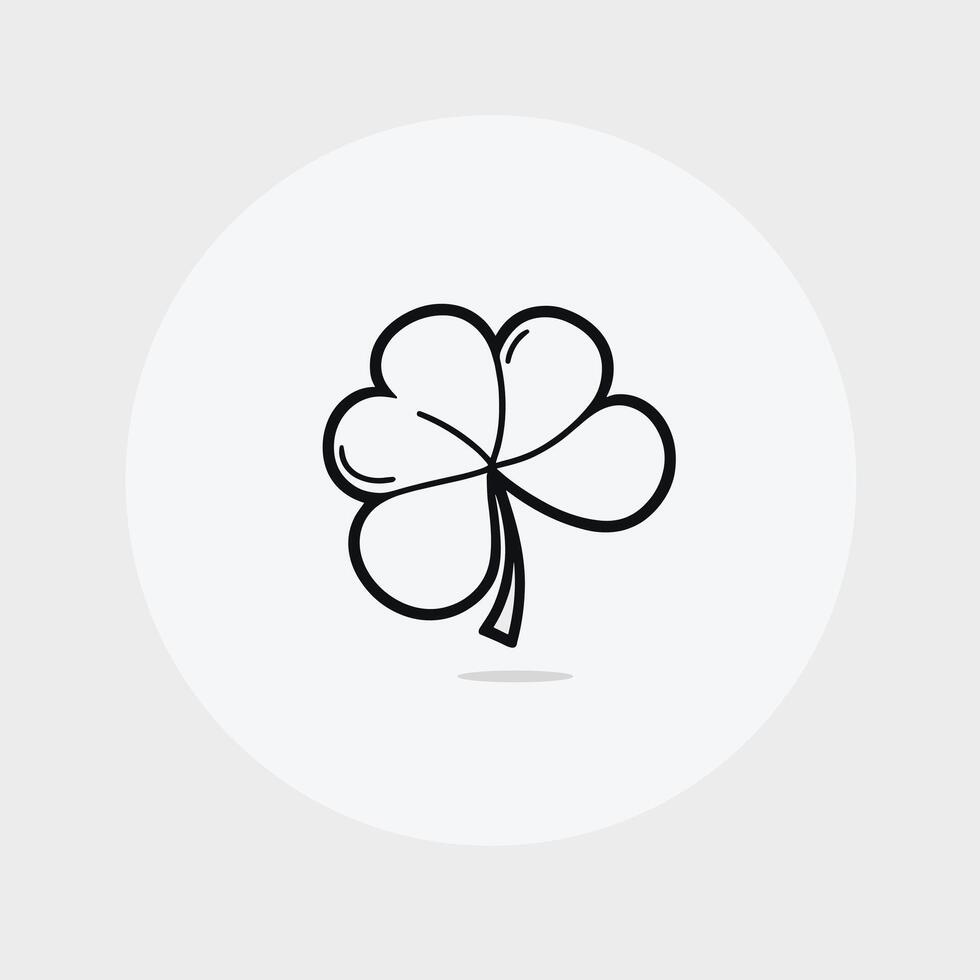 Green clover illustration simple flat 2d design vector