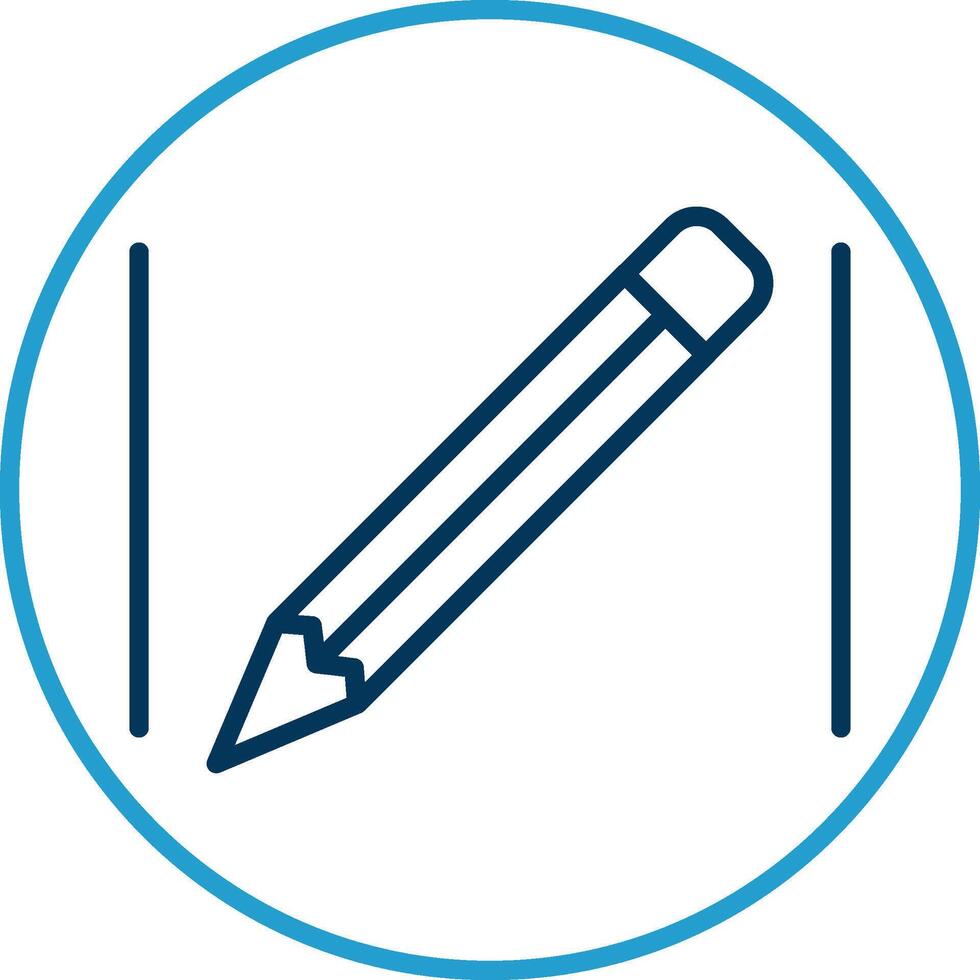 Pencil Line Blue Two Color Icon vector