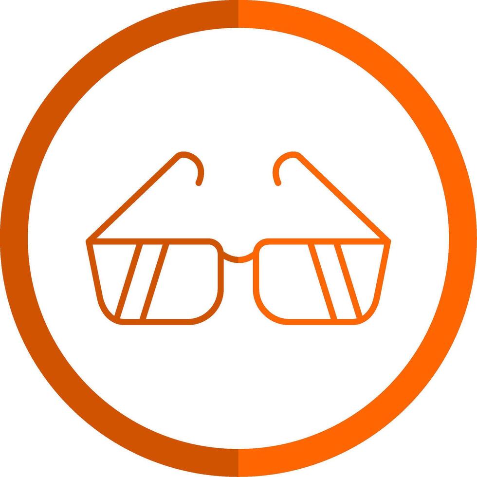 Sunglasses Line Orange Circle Icon vector