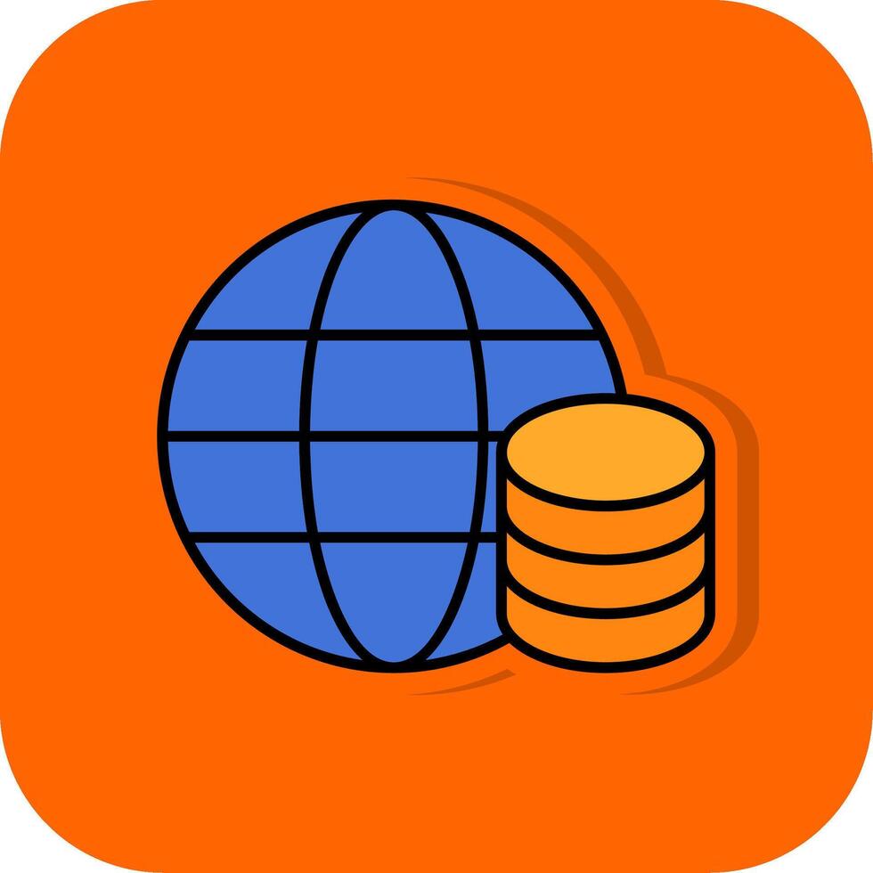 Network Filled Orange background Icon vector