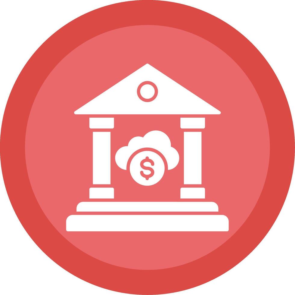 Cloud Banking Glyph Multi Circle Icon vector