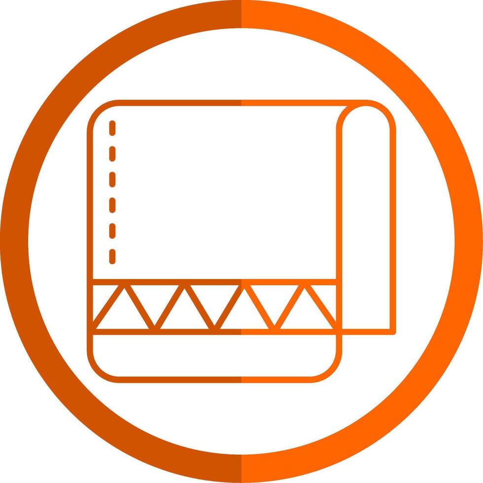 Towel Line Orange Circle Icon vector