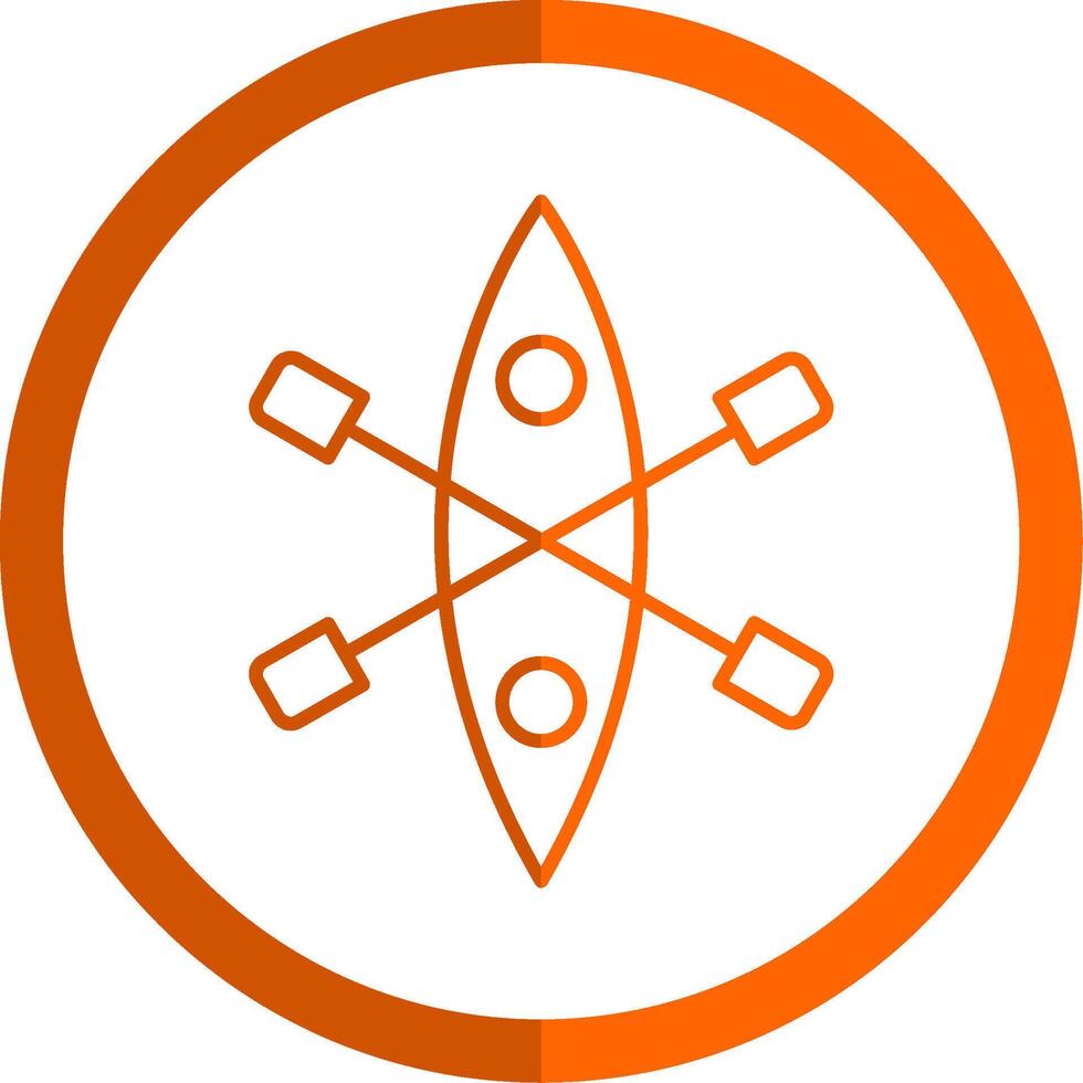Kayak Line Orange Circle Icon vector