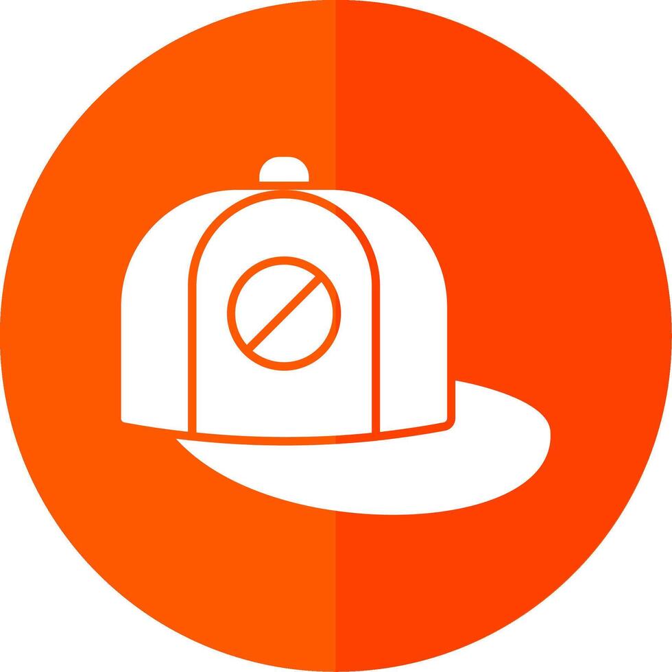 Baseball Cap Glyph Red Circle Icon vector