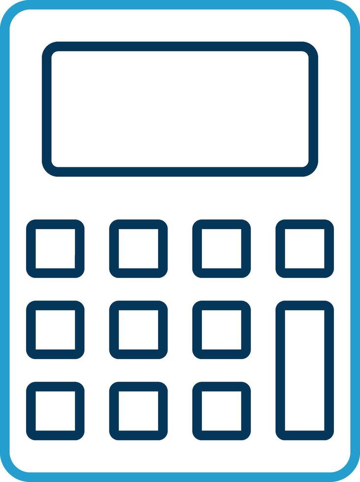 Calculator Line Blue Two Color Icon vector