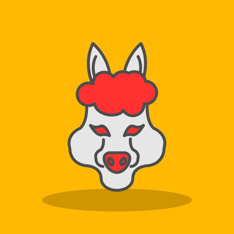 Alpaca Filled Shadow Icon vector