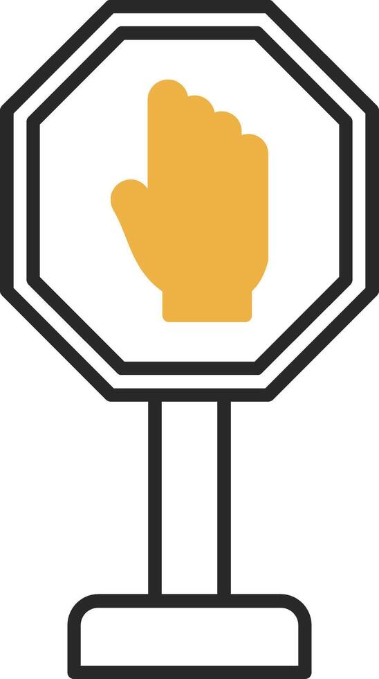 Stop Skined Filled Icon vector