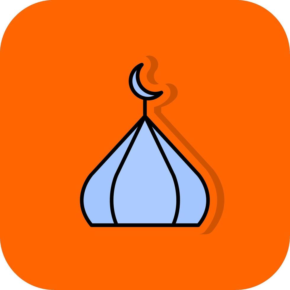 Mosque Domes Filled Orange background Icon vector