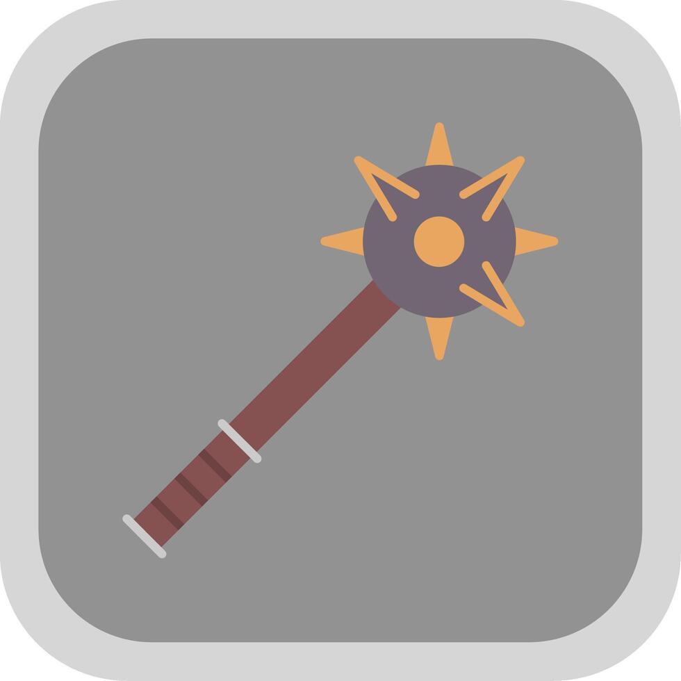 Mace Flat Round Corner Icon vector