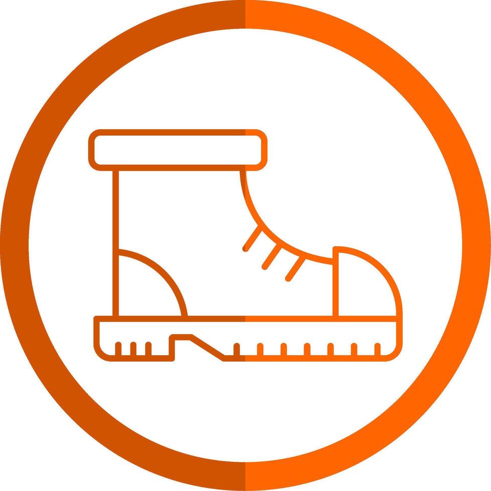 Boot Line Orange Circle Icon vector