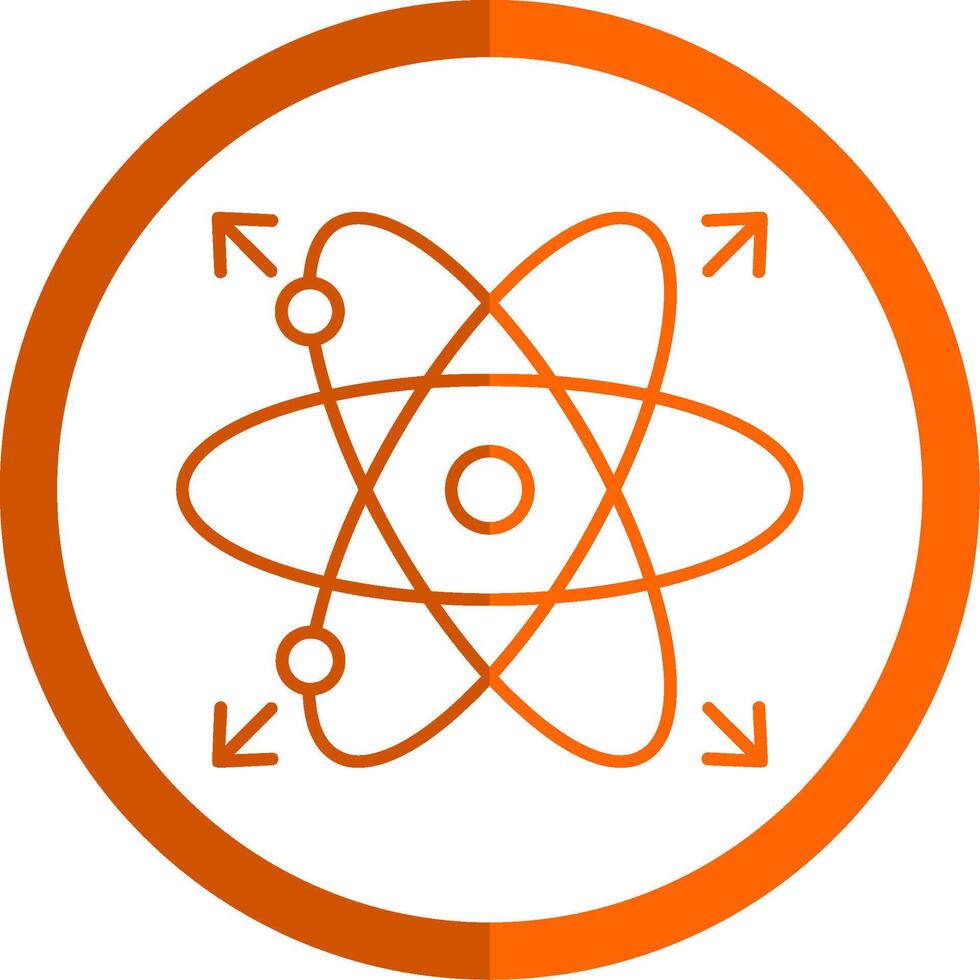 Atom Line Orange Circle Icon vector