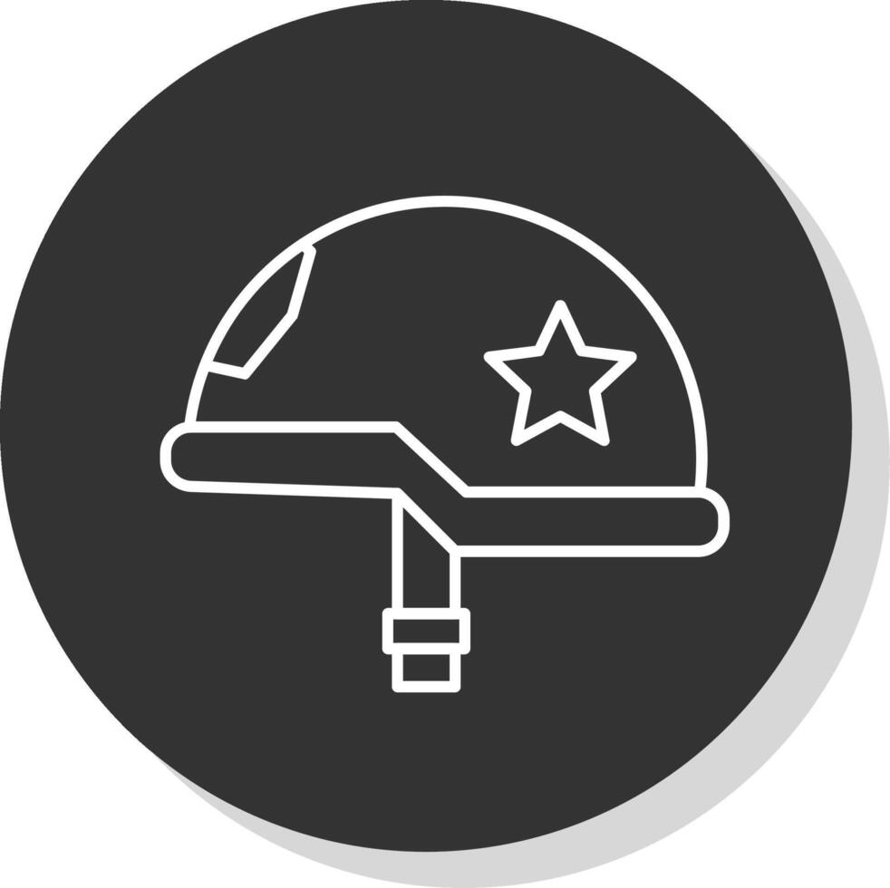 Helmet Line Grey Circle Icon vector