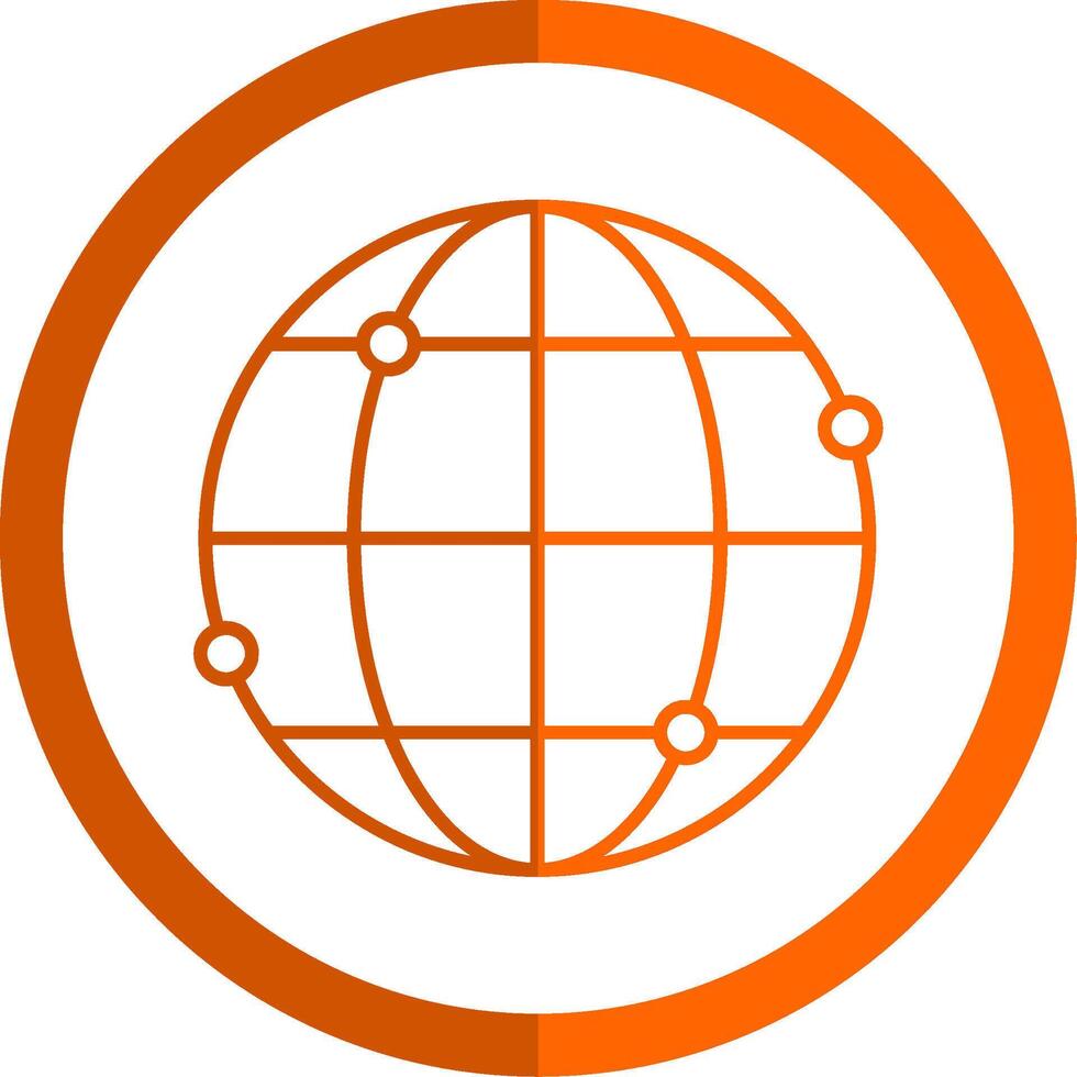 World Line Orange Circle Icon vector