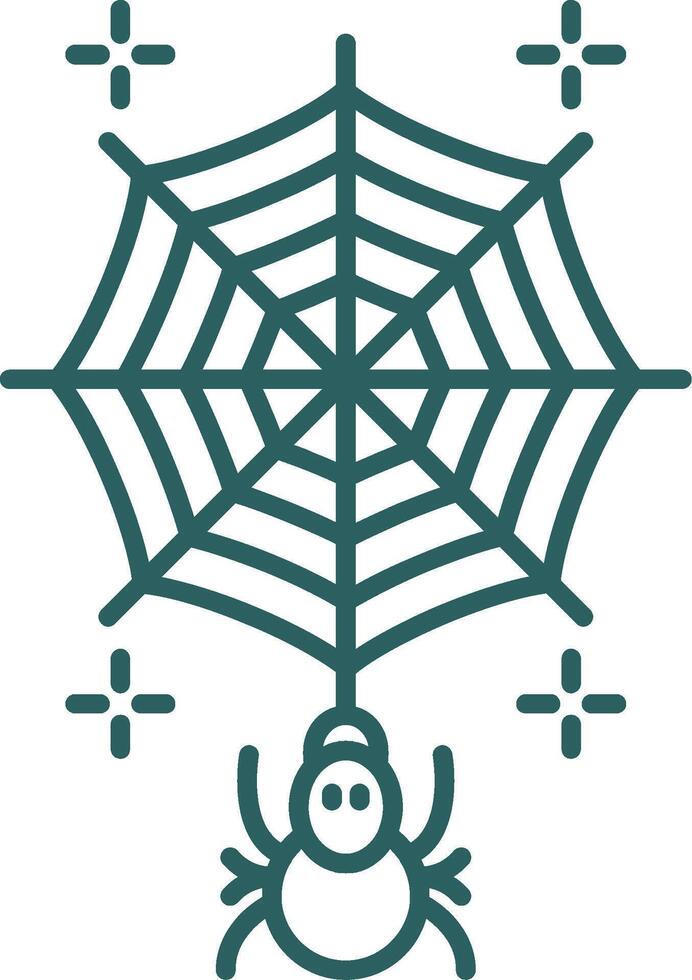 Spiderweb Line Gradient Round Corner Icon vector