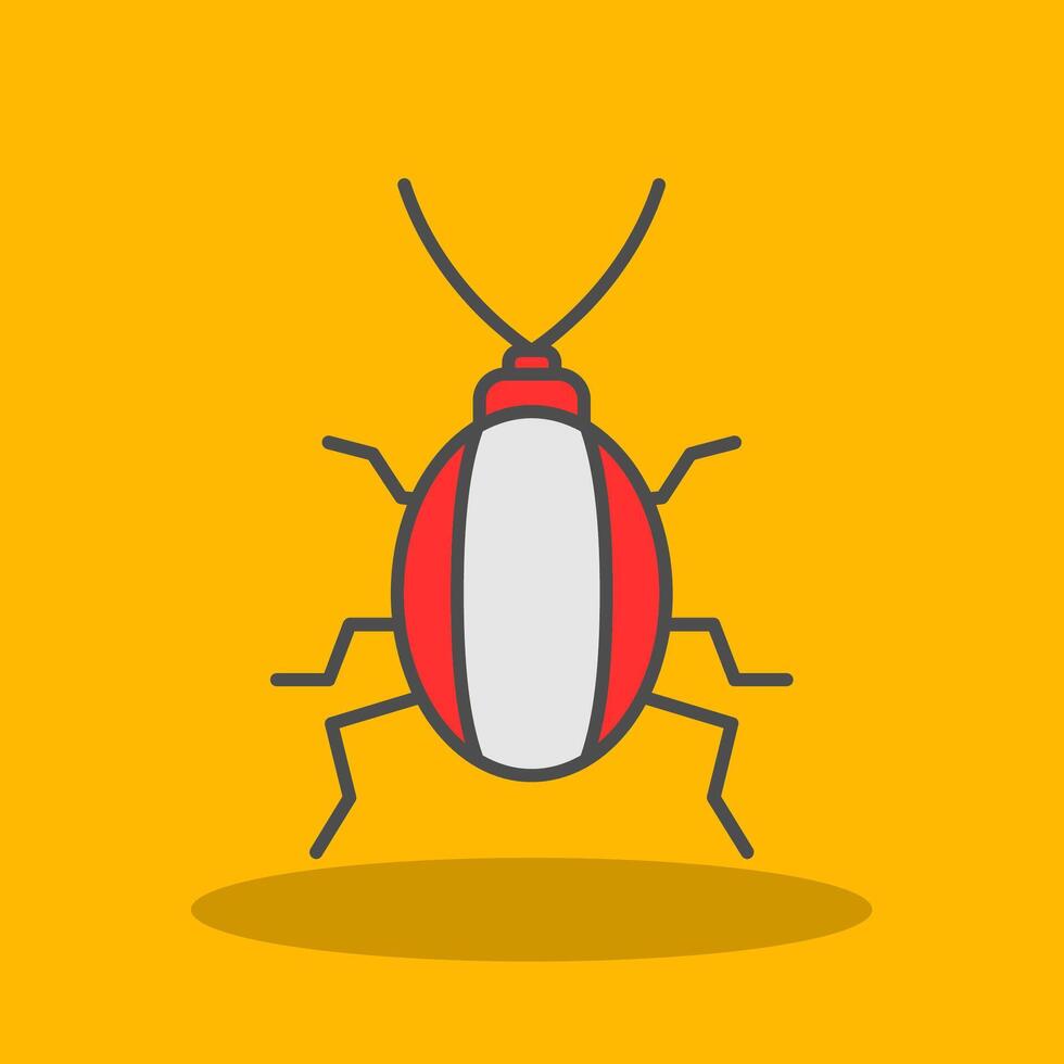 Cockroach Filled Shadow Icon vector