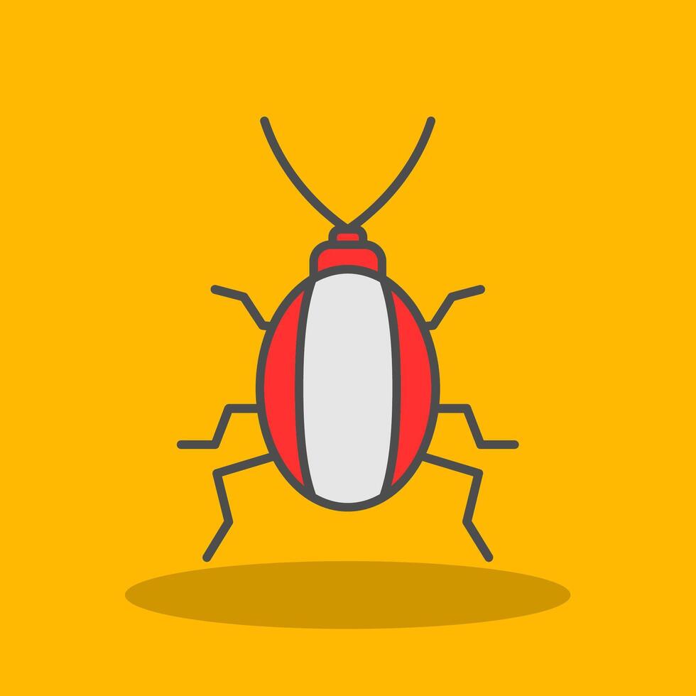 Cockroach Filled Shadow Icon vector