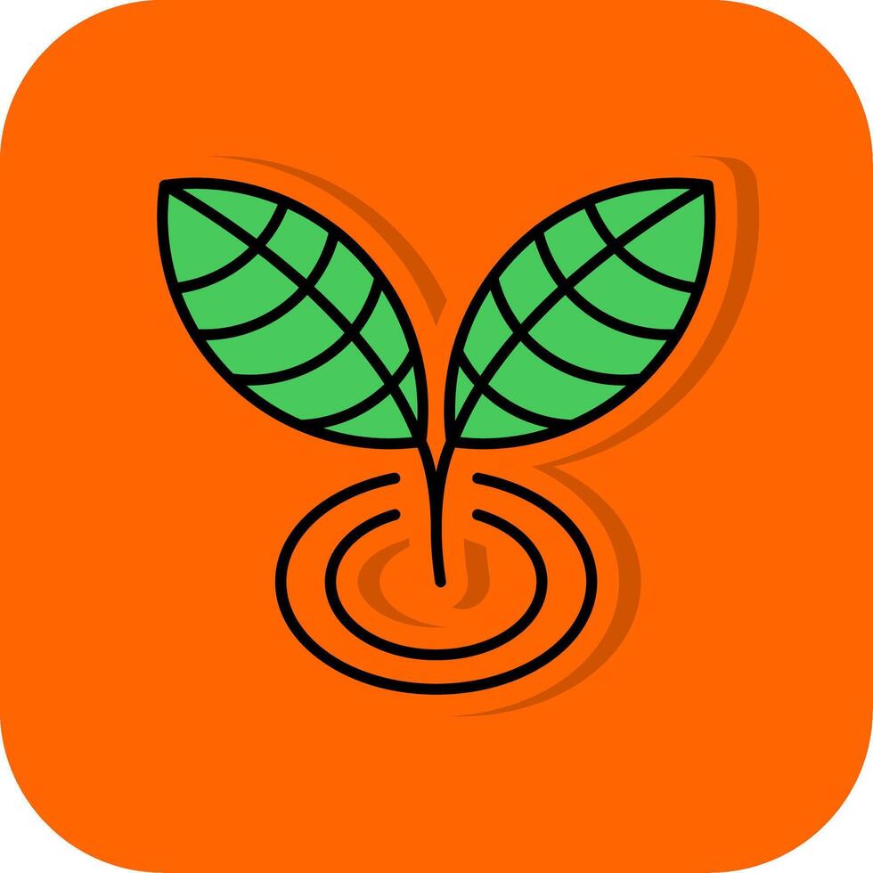 Plant Filled Orange background Icon vector