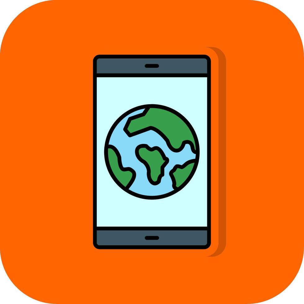 Smartphone Filled Orange background Icon vector