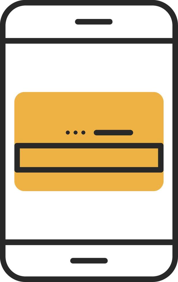 Mobile Banking Skined Filled Icon vector