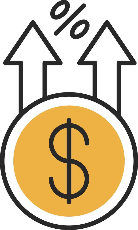 Profit Skined Filled Icon vector