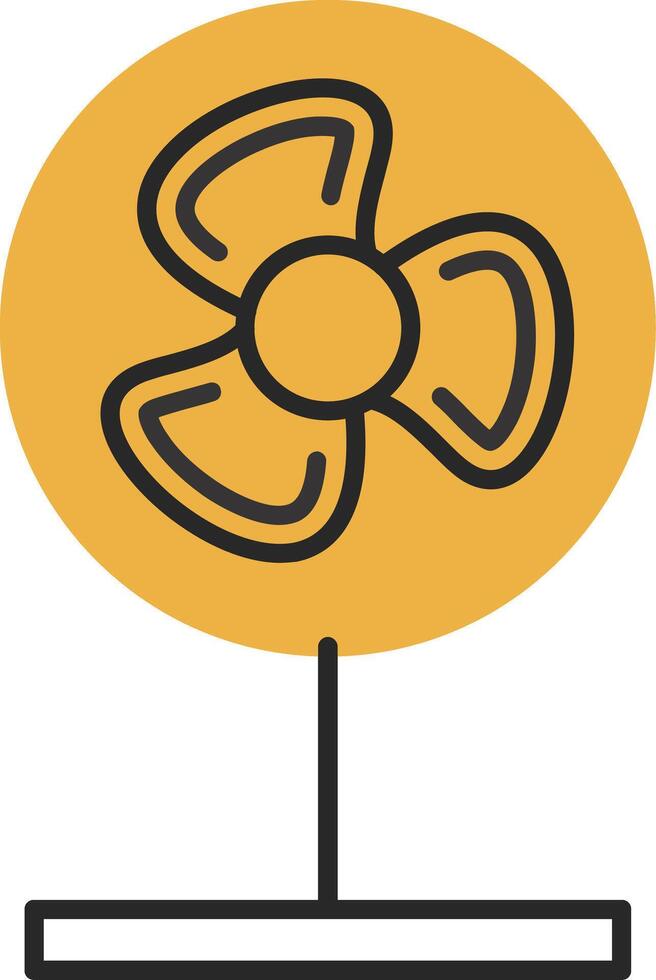 Fan Skined Filled Icon vector
