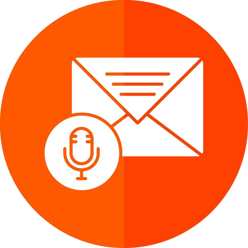 Audio Message Glyph Red Circle Icon vector