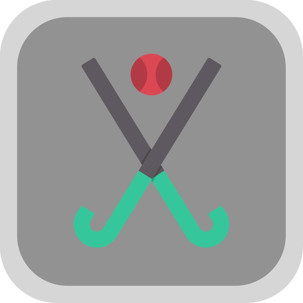 hockey plano redondo esquina icono vector