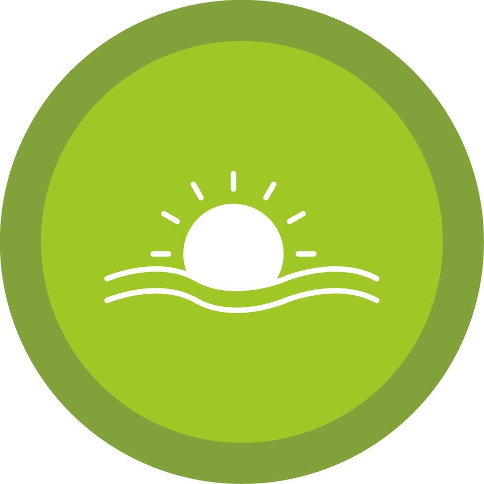 Sun Glyph Multi Circle Icon vector