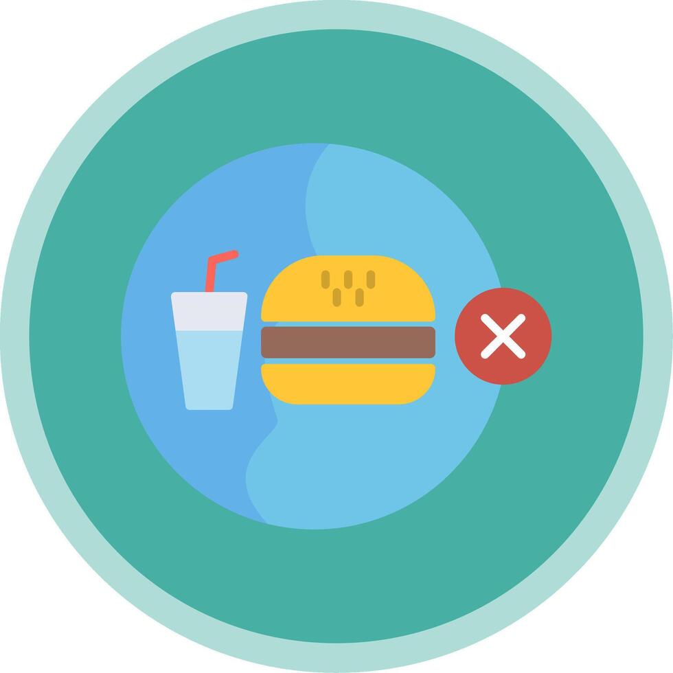 No Junk Food Flat Multi Circle Icon vector