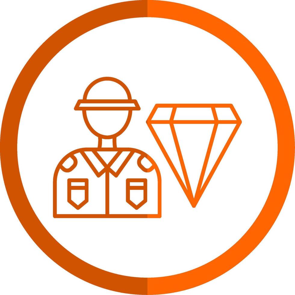 High Value Line Orange Circle Icon vector