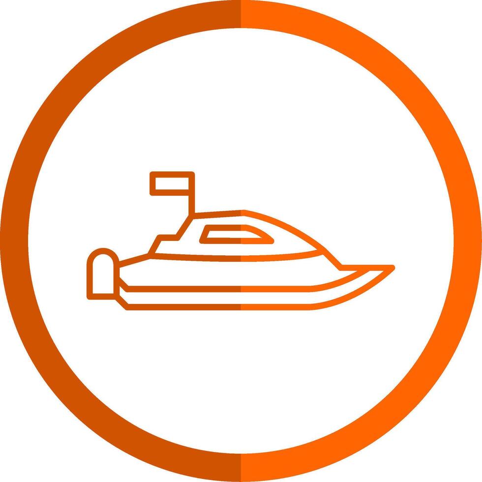 Speed Boat Line Orange Circle Icon vector