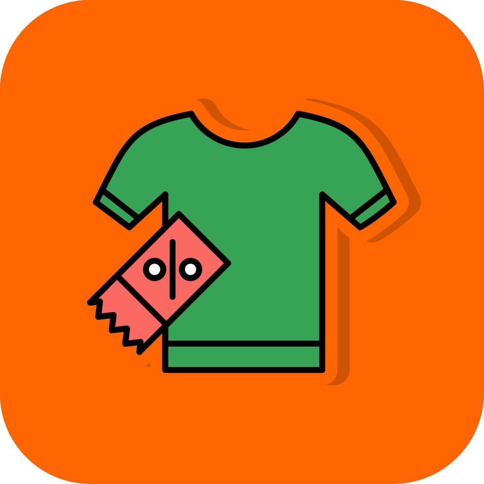 Shirt Filled Orange background Icon vector