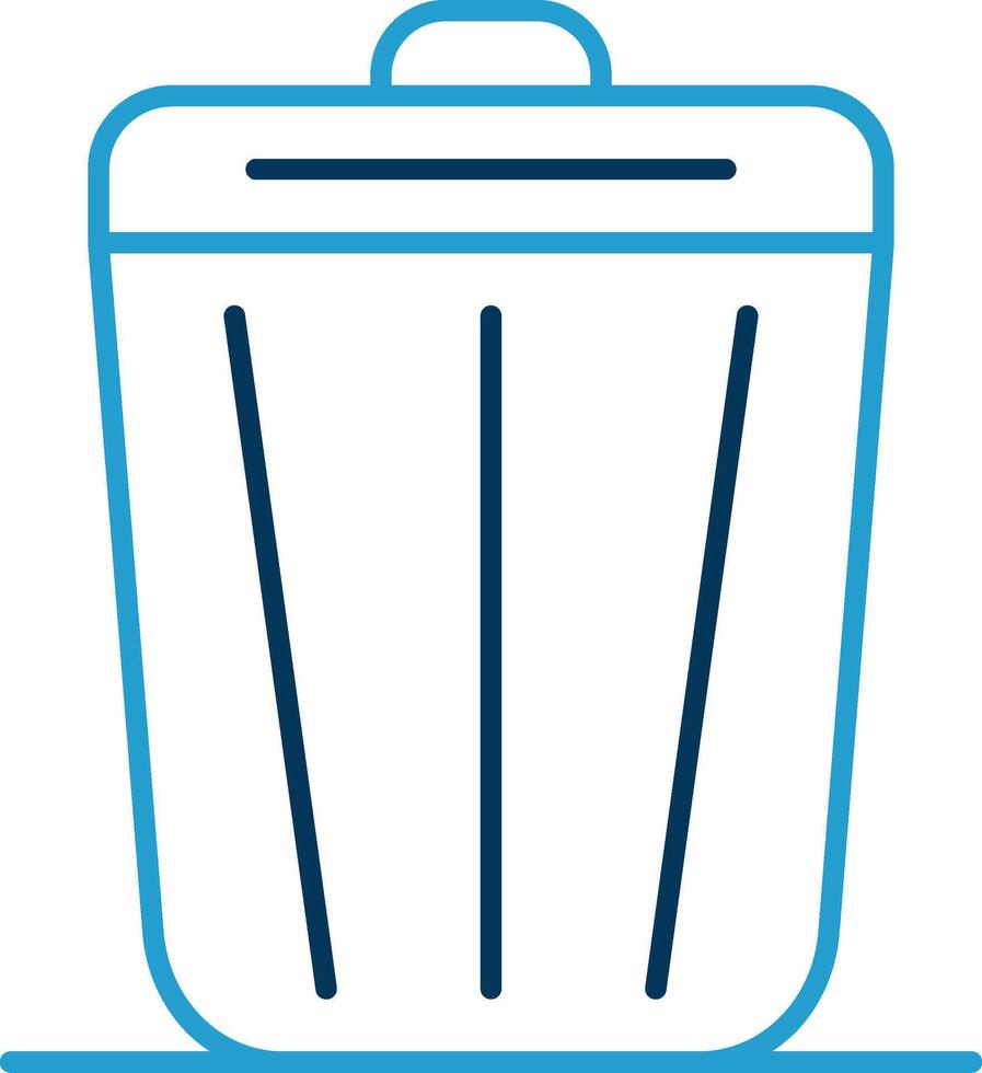 Trash Line Blue Two Color Icon vector