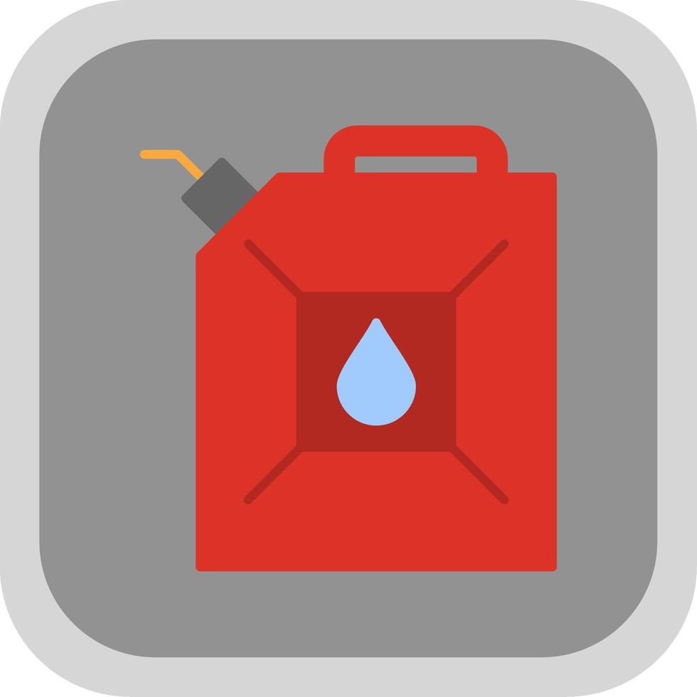 Gas Can Flat Round Corner Icon vector