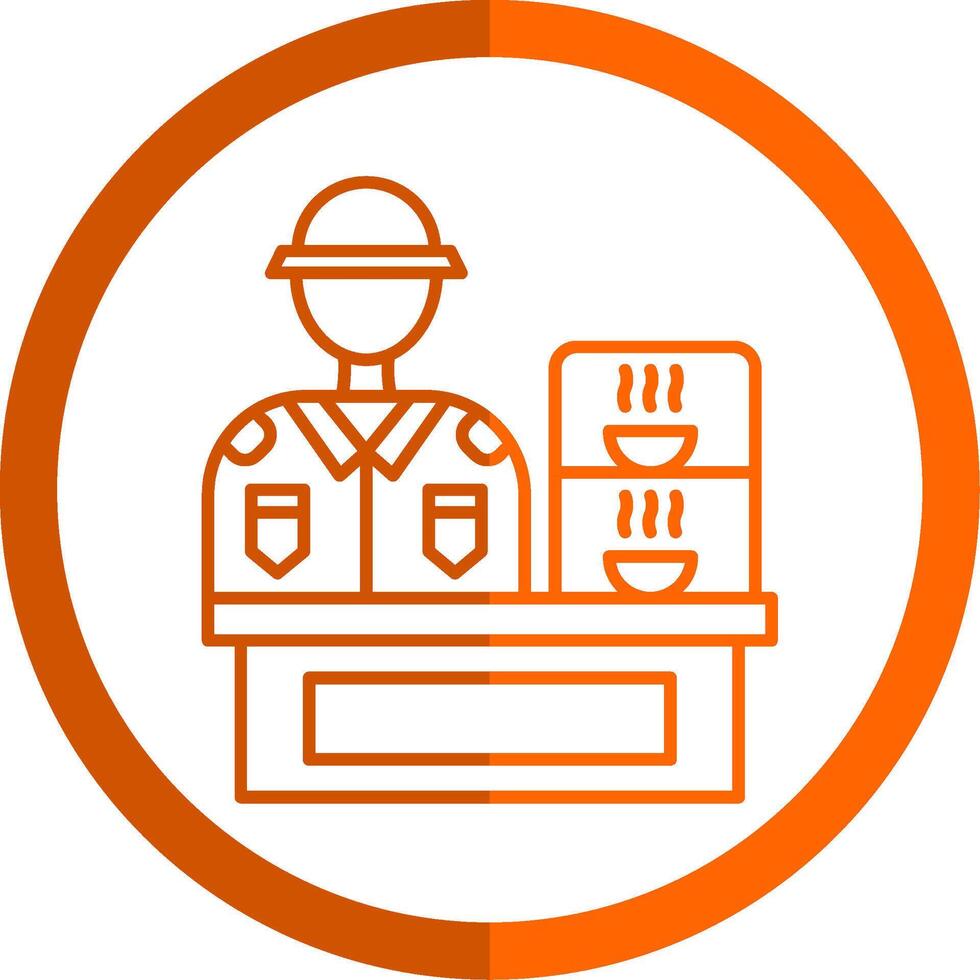 Canteen Line Orange Circle Icon vector