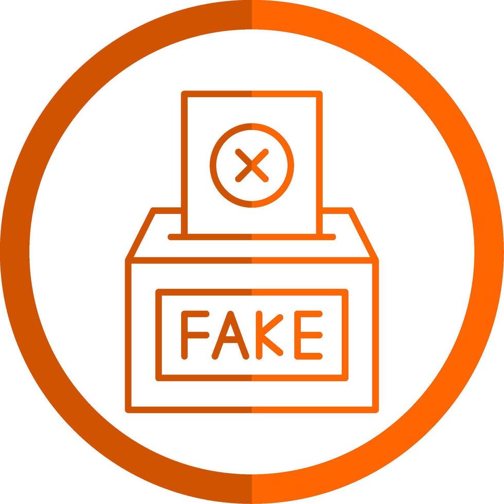 Fake Line Orange Circle Icon vector
