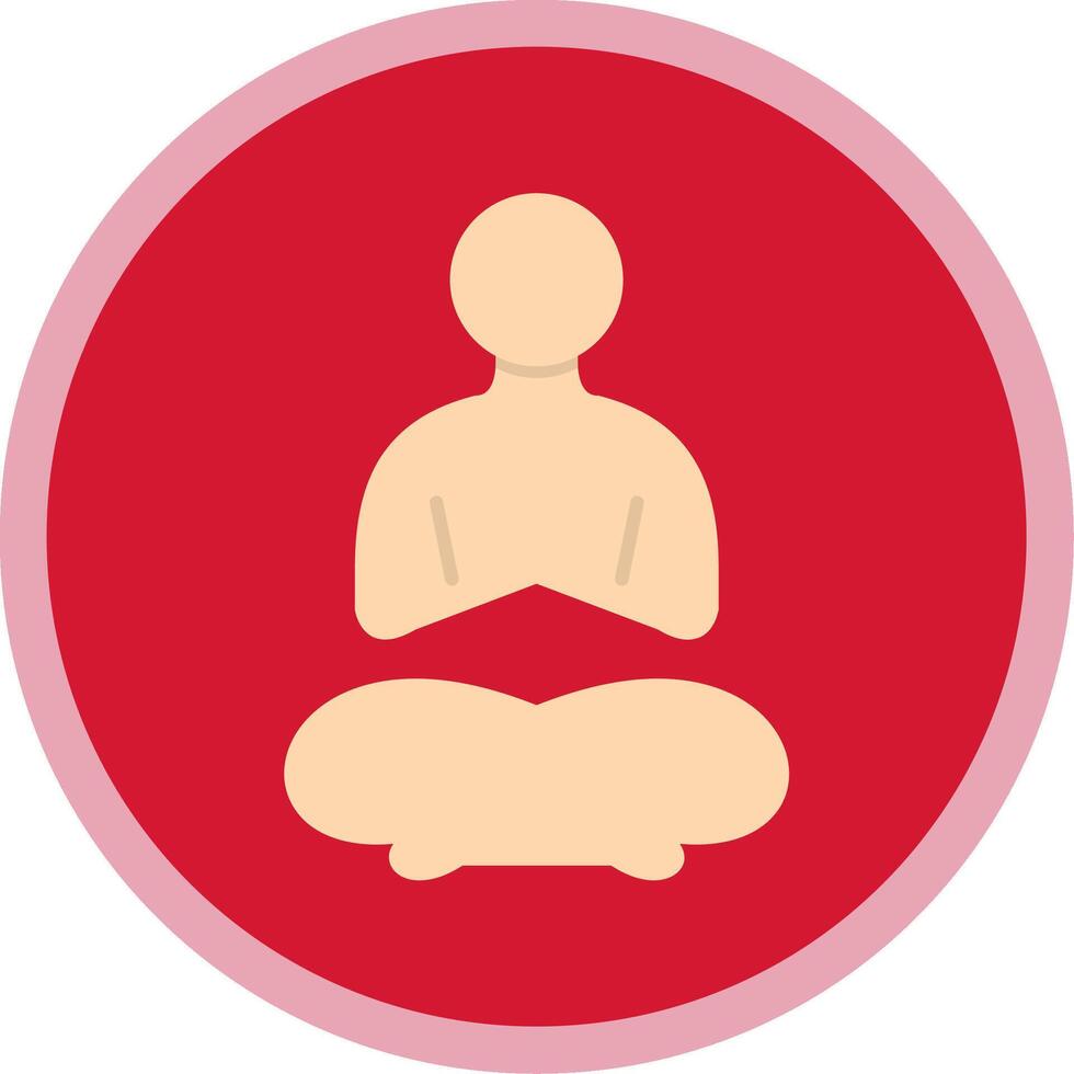 yoga plano multi circulo icono vector