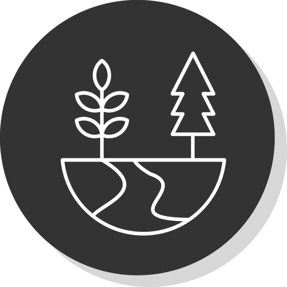 Nature Line Grey Circle Icon vector