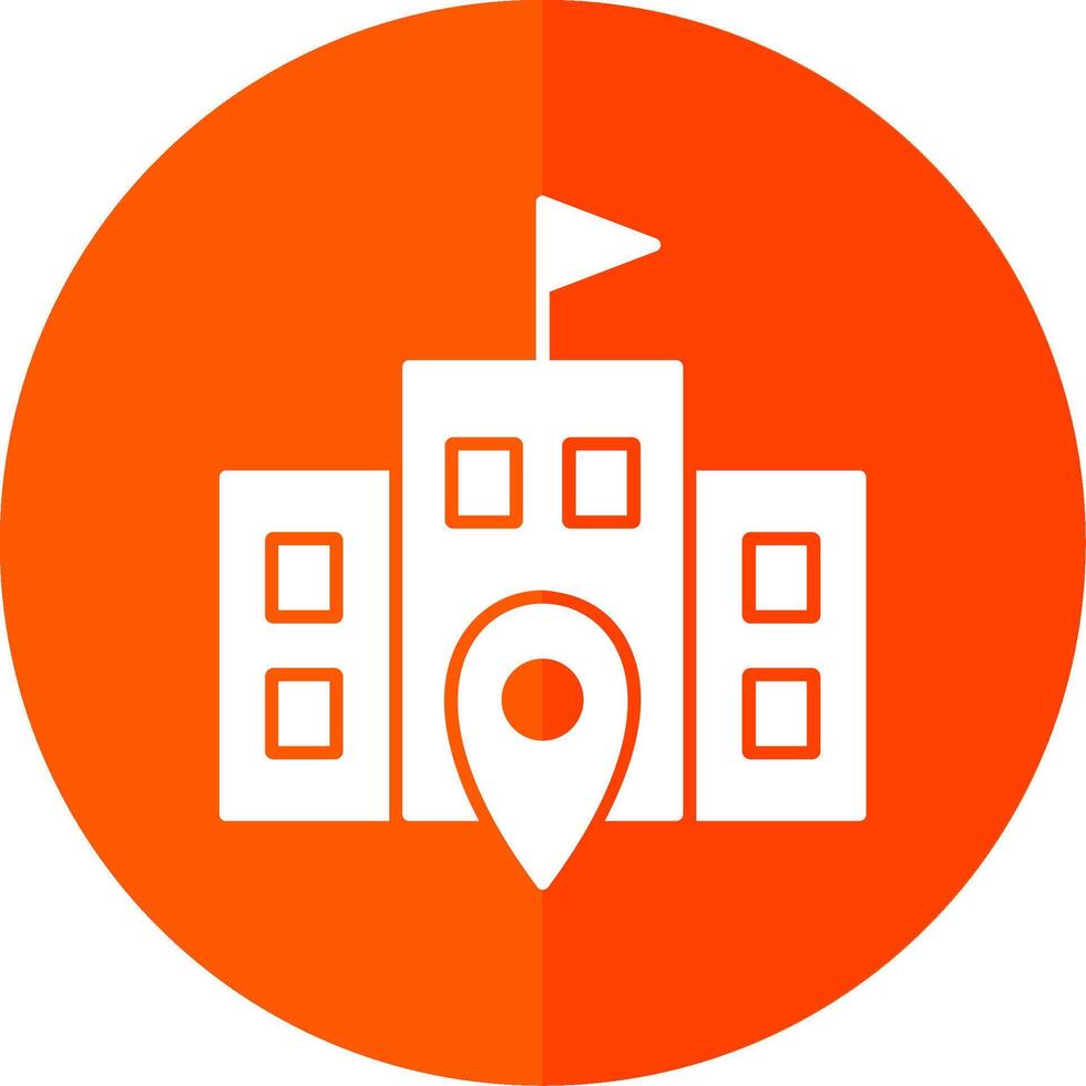 Polling Place Glyph Red Circle Icon vector