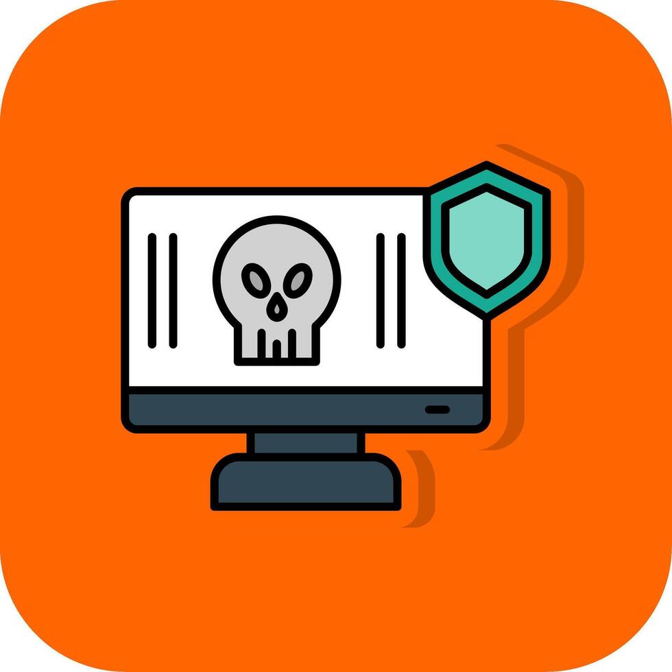 Antivirus Filled Orange background Icon vector